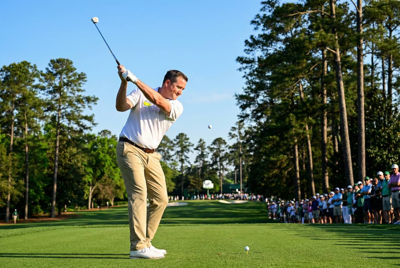 Scott teeing off
